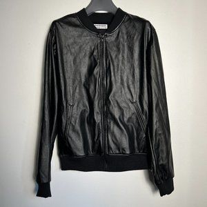 American Apparel leather look bomber jacket XS